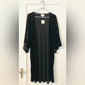 NWT_Black Velvet Longline Cardigan_NWT